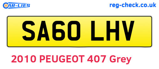 SA60LHV are the vehicle registration plates.