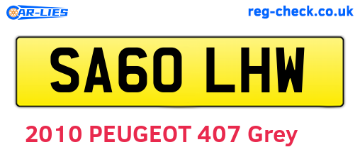 SA60LHW are the vehicle registration plates.