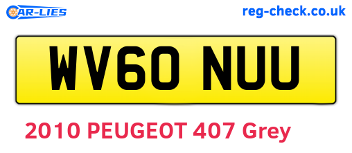 WV60NUU are the vehicle registration plates.