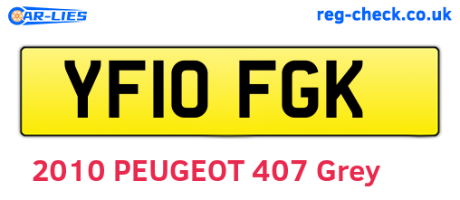 YF10FGK are the vehicle registration plates.