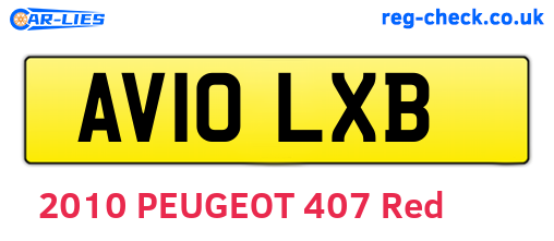 AV10LXB are the vehicle registration plates.
