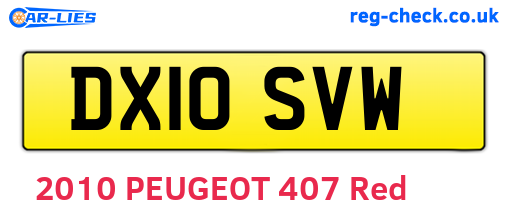 DX10SVW are the vehicle registration plates.