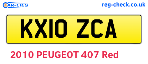 KX10ZCA are the vehicle registration plates.