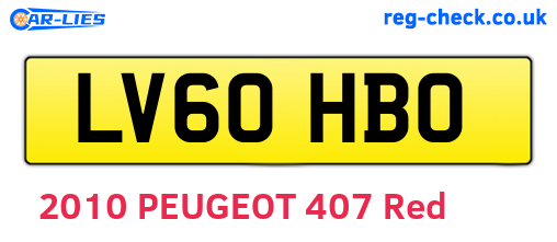 LV60HBO are the vehicle registration plates.