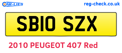 SB10SZX are the vehicle registration plates.