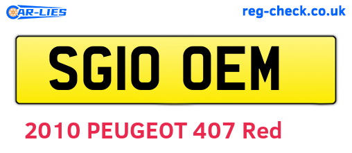 SG10OEM are the vehicle registration plates.
