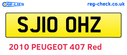 SJ10OHZ are the vehicle registration plates.