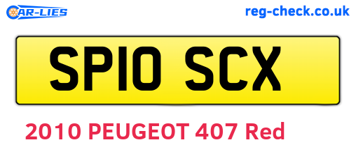 SP10SCX are the vehicle registration plates.