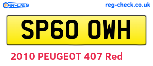 SP60OWH are the vehicle registration plates.