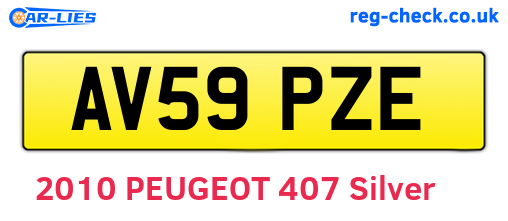 AV59PZE are the vehicle registration plates.