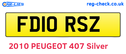 FD10RSZ are the vehicle registration plates.