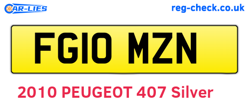 FG10MZN are the vehicle registration plates.