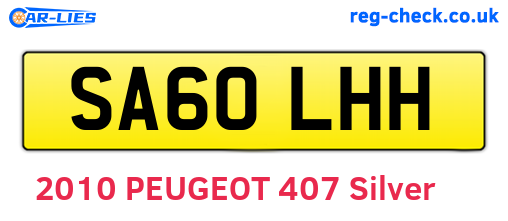 SA60LHH are the vehicle registration plates.