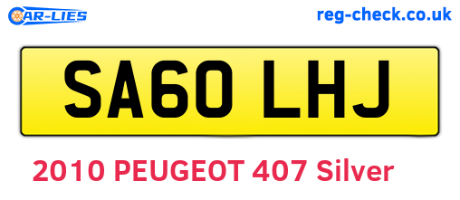 SA60LHJ are the vehicle registration plates.