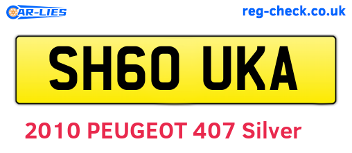 SH60UKA are the vehicle registration plates.