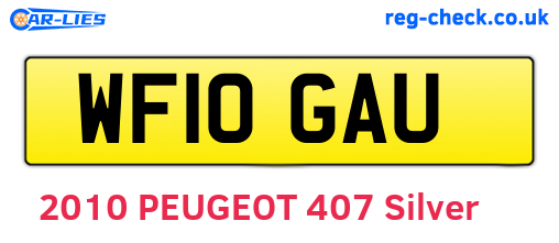 WF10GAU are the vehicle registration plates.