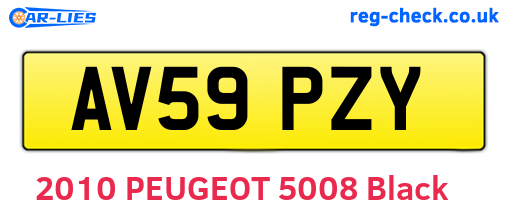 AV59PZY are the vehicle registration plates.