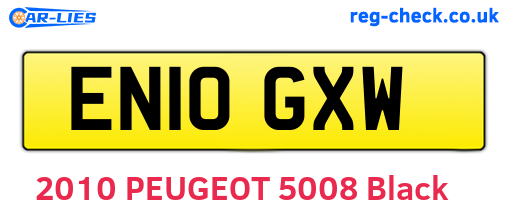 EN10GXW are the vehicle registration plates.