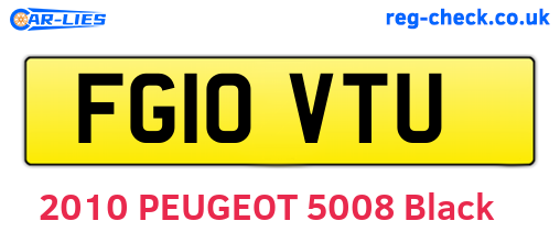 FG10VTU are the vehicle registration plates.
