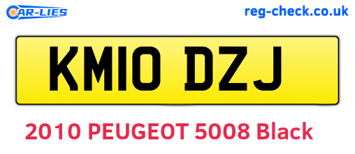KM10DZJ are the vehicle registration plates.