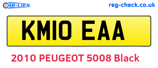 KM10EAA are the vehicle registration plates.