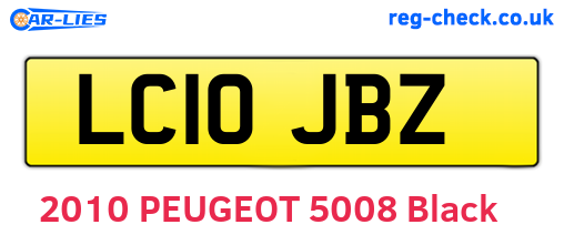 LC10JBZ are the vehicle registration plates.