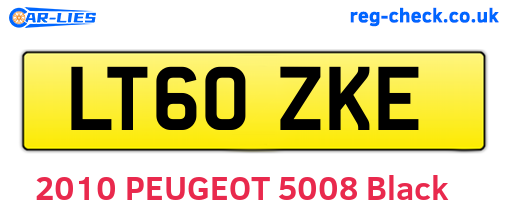 LT60ZKE are the vehicle registration plates.