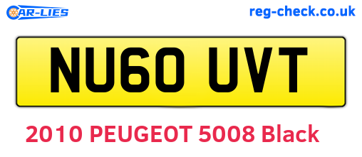 NU60UVT are the vehicle registration plates.