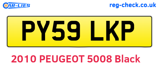 PY59LKP are the vehicle registration plates.