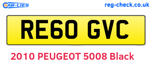 RE60GVC are the vehicle registration plates.