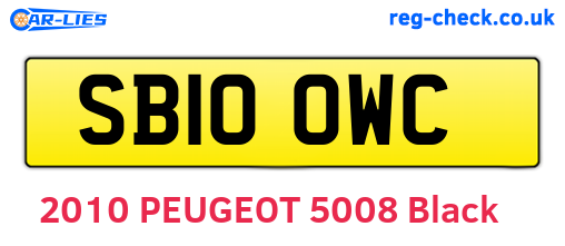SB10OWC are the vehicle registration plates.