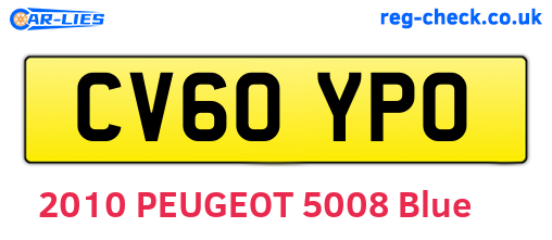 CV60YPO are the vehicle registration plates.
