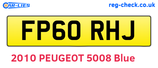 FP60RHJ are the vehicle registration plates.
