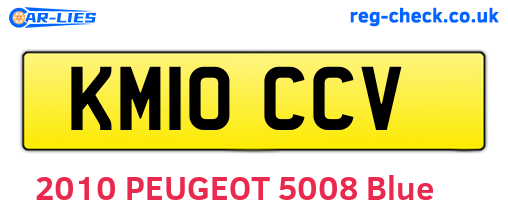 KM10CCV are the vehicle registration plates.