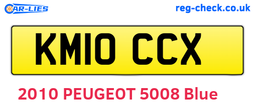 KM10CCX are the vehicle registration plates.