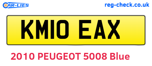 KM10EAX are the vehicle registration plates.