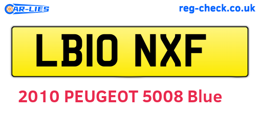 LB10NXF are the vehicle registration plates.