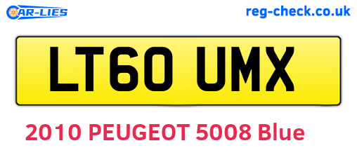 LT60UMX are the vehicle registration plates.