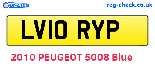 LV10RYP are the vehicle registration plates.