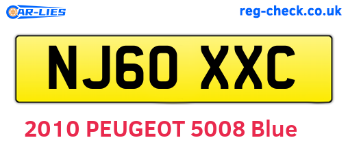NJ60XXC are the vehicle registration plates.