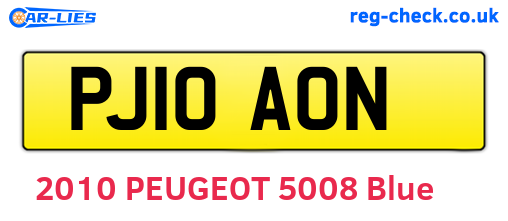 PJ10AON are the vehicle registration plates.