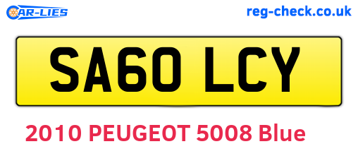 SA60LCY are the vehicle registration plates.