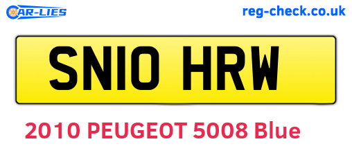 SN10HRW are the vehicle registration plates.