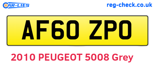 AF60ZPO are the vehicle registration plates.