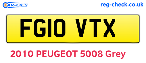 FG10VTX are the vehicle registration plates.
