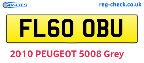 FL60OBU are the vehicle registration plates.