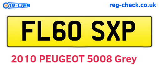 FL60SXP are the vehicle registration plates.
