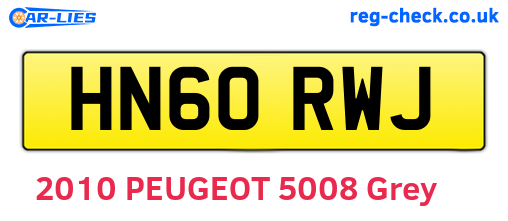 HN60RWJ are the vehicle registration plates.