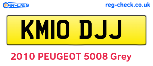 KM10DJJ are the vehicle registration plates.