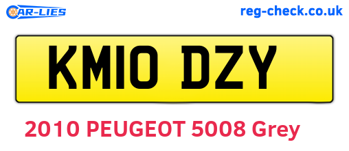 KM10DZY are the vehicle registration plates.